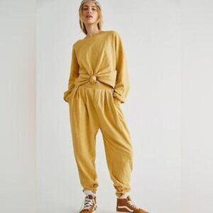 Free People Beach Culver City High Waisted Joggers‎ Pant in Butterscotch Size XS